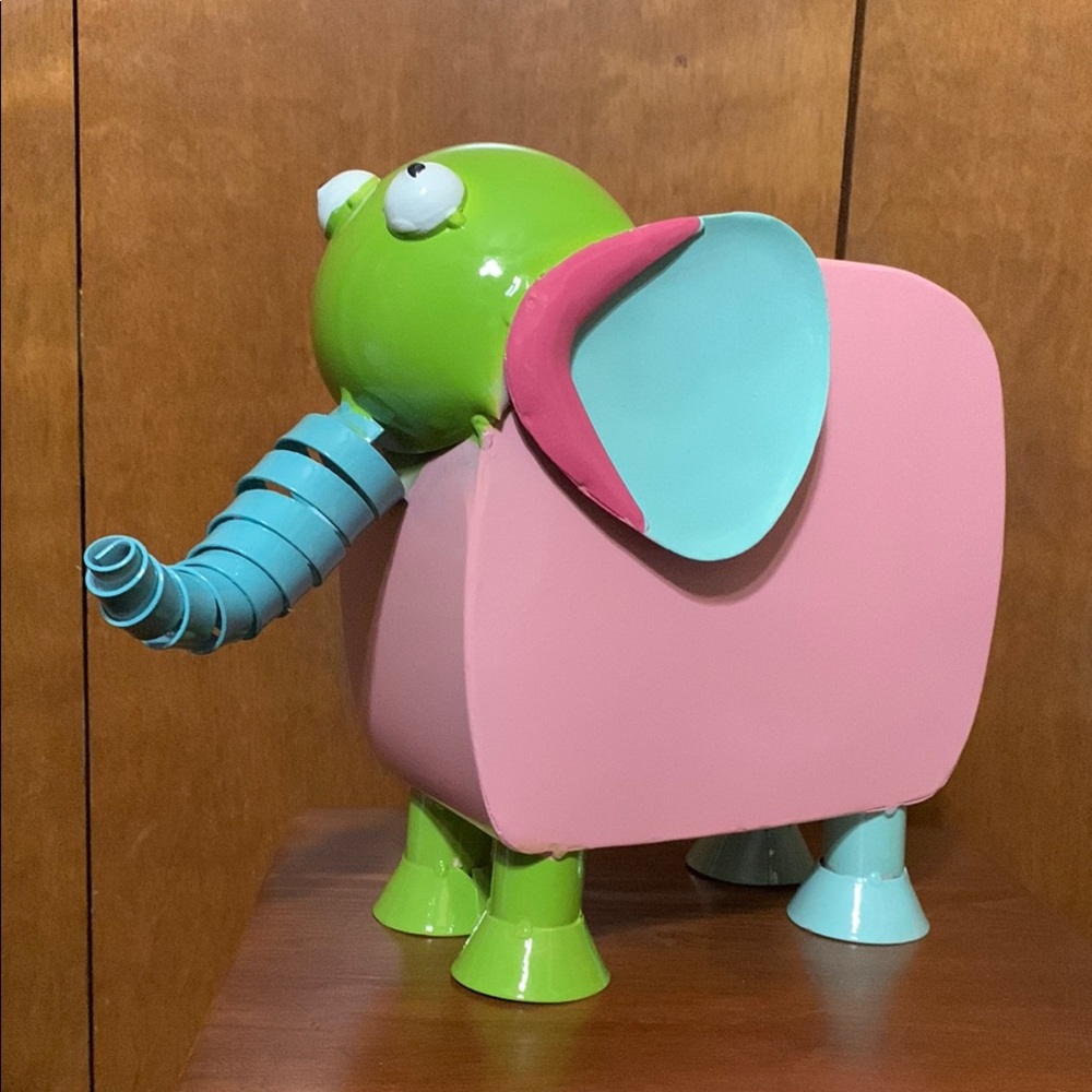 Metal/Tin-Colorful Elephant Figurine